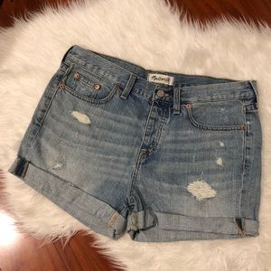 Madewell Light Wash Cuffed Denim Shorts Light Wash